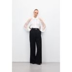 Sateen Lena Palazzo Pantolon, 38, STN139KPA1972, Siyah, Kadın