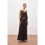 Sateen Lior Uzun Etek - Kahve - 36
