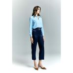 Sateen Lisa Saten Duble Paça Pantolon - Lacivert