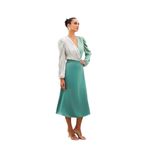 Sateen Midi Boy Saten Etek, 36, STN139KET1156, Haki, Kadın