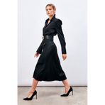 Sateen Midi Boy Saten Etek - Siyah