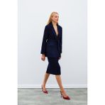 Sateen Midi Boy Tüvit Etek - Lacivert - 38