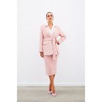 Sateen Midi Boy Tüvit Etek - Pudra - 36