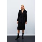 Sateen Midi Boy Tüvit Etek - SİYAH