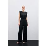 Sateen Payetli Saten Tulum - Siyah