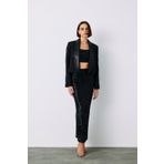 Sateen Pul Payetli Midi Etek - SİYAH