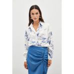 Sateen Renkli Salaş Gömlek - Sax Mavi - 38 - Saks Mavi
