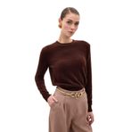 Sateen Sakallı Triko Kazak, Standart, STN135KTR126, Kahverengi, Kadın
