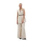 Sateen Salaş Keten Pantolon, 40, STN139KPA1813, Taş, Kadın