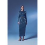 Sateen Simli Midi Etek - Antrasit - 40