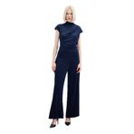 Sateen Simli Salaş Pantolon Lacivert, 38, STN139KPA1643, Kadın