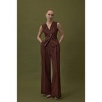 Sateen Sofia Palazzo Pantolon, 40, STN139KPA2109, Kahve, Kadın