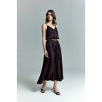 Sateen Tosca Etek - Bordo - 40