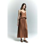 Sateen Tosca Etek - Tarçın