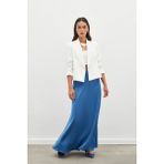 Sateen Uzun Saten Etek - İndigo - 38
