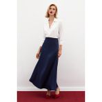 Sateen Uzun Saten Etek - Lacivert - 38