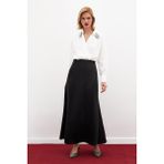 Sateen Uzun Saten Etek - Siyah - 36