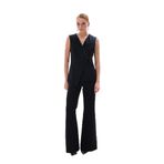Sateen Yanları İnci Aksesuarlı Pantolon, 38, STN139KPA1926, Siyah, Kadın