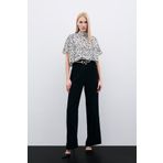 Sateen Yarasa Kol Desenli Bluz - Siyah