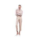 Sateen Yüksek Bel Pensli Pantolon, 38, STN139KPA1204, Bej, Kadın