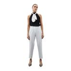Sateen Yüksek Bel Pensli Pantolon, 38, STN139KPA1204, Ekru, Kadın