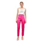 Sateen Yüksek Bel Pensli Pantolon, 38, STN139KPA2025, Fuşya, Kadın