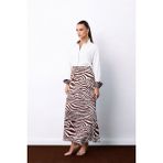 Sateen Zebra Desen Etek - Kahve - 40