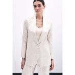 Sateen Zebra Desenli Ceket, 40, STN139KCE1721, Bej, Kadın