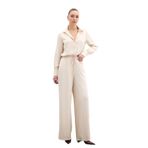 Sateen Zebra Desenli Salaş Pantolon, 38, STN139KPA1439, Taş, Kadın