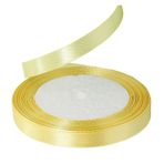 Saten bant, 10 mm x 22 m rulo, hediye paketi için dekoratif bantlar, saten, Noel için, düğün, balon, el işi, dikiş, doğum günü, hediye bandı (açık sarı)