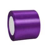 Saten bant, lila, 100 mm genişliğinde, saten, 22 m saten kurdele, lila, kalın, kurdele bandı, dekoratif bant, ipek bant, hediye paketi, kumaş bant, hediye bandı, dekorasyon, el işi, elbise, düğün,