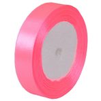 Saten bant, şeftali pembesi, 20 mm, 22 metre hediye bandı, kurdele bandı, el işi, dikiş, dekoratif bant, kumaş bant, hediye paketleri, saç kurdeleleri, doğum günü, düğün, parti dekorasyonu için
