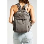 Saten Kumaş Kadın Sırt Çantası 38*28 cm Yağmur Itici Kumaş Mega Bag Günlük Kullanıma Uygun - 38 x 28 cm - Gri
