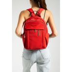 Saten Kumaş Kadın Sırt Çantası 38*28 cm Yağmur Itici Kumaş Mega Bag Günlük Kullanıma Uygun - 38 x 28 cm - Kırmızı