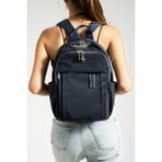 Saten Kumaş Kadın Sırt Çantası 38*28 cm Yağmur Itici Kumaş Mega Bag Günlük Kullanıma Uygun - 38 x 28 cm - Lacivert