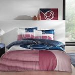 Saten Pandora Nevresim Takımı Lacivert Çift Kişilik, Mavi - 100 x 100 cm