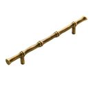 Saten Pirinç Bambu Şekilli Mobilya Kulpu Masif Pirinç Mutfak Dolabı Çekme T Bar Kulpu Yatak Odası için Vintage Kulp, C, 7860, 160mm, 1 ADET