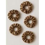 Saten Saç Tokası, 5'li Set, Parlak renklerde, Lastikli Scrunchie, Nişan, Düğün, Kına Gecesi,Doğum Günü Hediyesi (kahverengi)