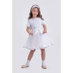 Saten Şeritli Tütü Kız Çocuk Etek M00728 - Beyaz - 9 Yaş