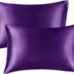Saten Yastık Kılıfı, Queen size, Kıvırcık Saçlar, İpeksi yapı (king (50x90), Lavanta)