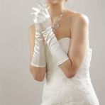 Satin Solid Beyaz Uzun Eldiven Zarif Gelinlik Eldiveni Kadınlar için Orta Uzunlukta Süs Eldivenleri