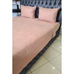 Satin Zarif Armürlü Çift Kişilik Nevresim Takımı Kahverengi - 200 x 220 cm