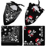 SATINIOR 2 adet kafatası şal bandana alın bandı baş havlusu kuru kafa üniseks baş havlusu kuru kafa siyah korsan bandana çift taraflı beyaz kuru kafa bandanalar erkekler ve kadınlar yetişkinler için, Black and White