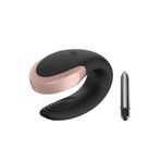 Satisfyer Double Love Black Güçlü Titreşim İle Tasarlanan Telefon Kontrollü Vibratör+Mini Vibratör