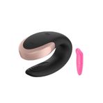 Satisfyer Double Love Black Vücut İçin Güvenli Malzemeden Üretilen Vibratör+Mini Vibratör