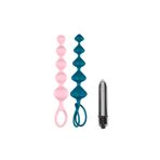 Satisfyer Renkli Silikon Anal Toplar+Mini Vibratör