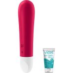Satisfyer Ultra Power Bullet 1 - 12 Modlu Titreşimli Şarjlı Kırmızı Mini Vibratör+Jel