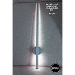 SatışMax Modern Dekoratif Led Duvar Aplik 50 Cm Gri 1 Adet Pilli Beyaz Led