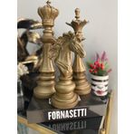 SATRANÇ TAKIMI ŞAH VEZİR AT 3 LÜ BİBLO BRONZ