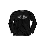Satranç Taşları Takımı Şah Vezir Fil Kale Santranç Uzun Kollu Tişört Baskılı T-Shirt Siyah